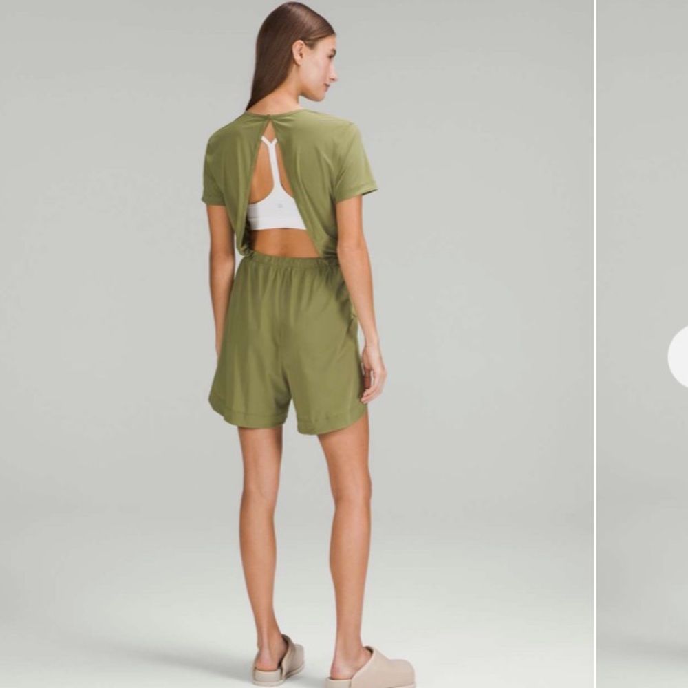 Moving Sale! Lululemon Lightweight High-Neck Romper Bronze Green 8